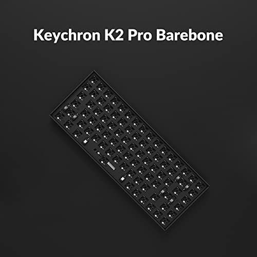 Keychron K2 Pro QMK/Via teclado mecânico sem fio personalizado, teclado com fio macro programável com hot -swappable rgb backlight compatível com Mac Windows Linux - Versão BareBone