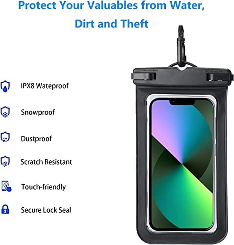 Bolsa de telefone à prova d'água Waxikra - capa de telefone impermeável universal compatível para iPhone 13 12 11 Pro Max XS Max XR X Samsung Huawei até 7 , Ipx8 Bagado de celular à prova d'água