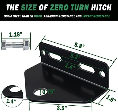 EilxMag Universal Trailer Hitch para cortador de zero giro - 3/4 de polegada Trailer Hitch Mount - 3/16 polegadas de espessura e aço pesado com hardware de instalação