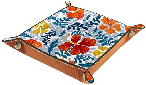 Lyetny Summer Floral Flower Organizer Bandeja Caixa de armazenamento Bandeja de mesa de mesa Caddy Alteração de troca de carteira