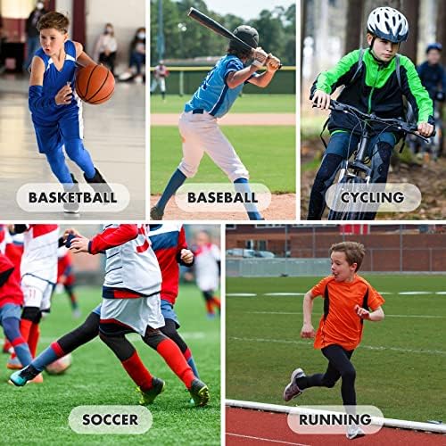 Baleaf 3/4 jovens meninos compressão perneiras de treinamento atlético Capris calças calças infantil camada de base de futebol de
