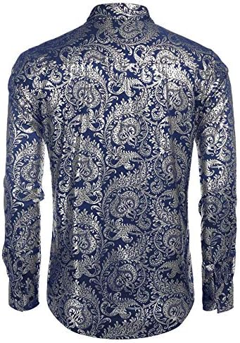 Coofandy masculino masculino Camisas de design de vestido floral Button Casual Down Down