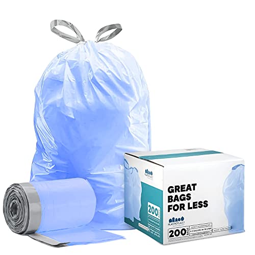 PlasticPlace Custom Fit Bags Sacos de lixo Simples Human Código H Compatível, 8-9 galões, 30-35 litros, 18,5 x 28, 200 contagem e código Simplehuman v lixo de lixo compatível com traços 4,2-4,8 galões