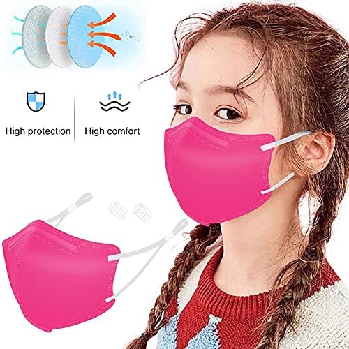 JMETRIE 50pc Kids Máscara descartável de 5 camadas com loop de orelha ajustável, proteção ao ar livre máscara respirável