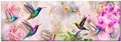 Kits de pintura de diamante Hummingbird e Flower Diamond Art para adultos, diamantes pontos de bordado cruzado de ponto de cristal de