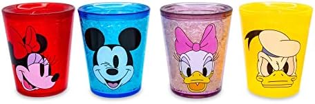 Disney Mickey Mouse e Friends enfrenta Mini-xícaras de gel de gelze de 1,5 onças, conjunto de 4 | Resfriador de bebidas de resfriamento isolado