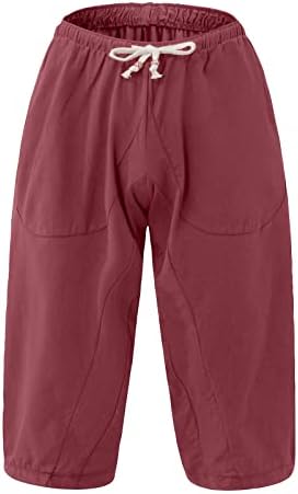 Wenkomg1 masculino harém shorts harém, casual solto de estilo de cordão de cordão de cordão solto e casual calça elástica de cintura