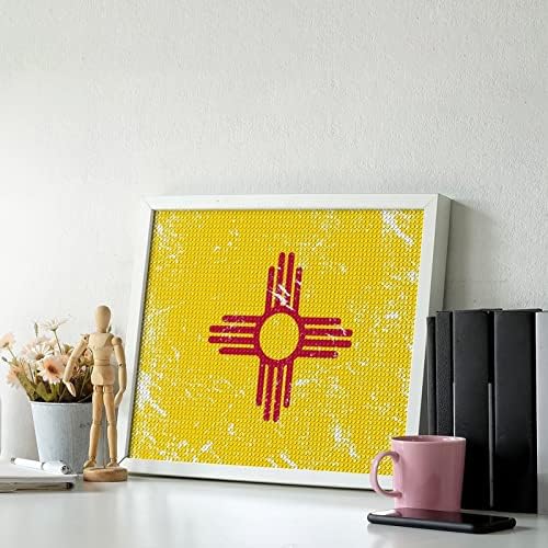 Kits de pintura de diamante da bandeira do estado do Novo México 5D DIY DIRO FULHO FILIZAÇÃO RETRAS DE ARTES DE PAREDE DE WALL DOBRE