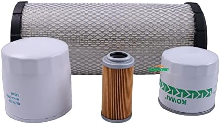 Kit de filtro de manutenção solarhome compatível com escavadeiras Kubota KX057-4 com motor V2607-Di-E3