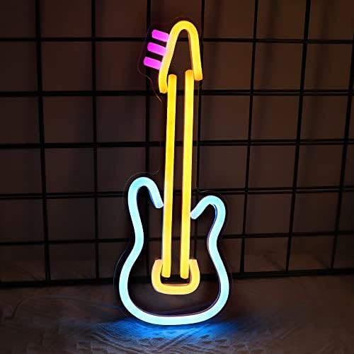 Signo em forma de guitarra de néon, lâmpada de neon de acrílico liderada de melhor led com USB para parede de arte do quarto,