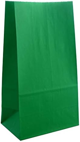 Bolsa de favor da festa - 50 Pack Emerald Green Green Green Grade Kraft Paper Sags para aniversário, dia de São Patrício