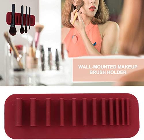 11 orifícios escova de maquiagem montada na parede de silicone