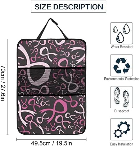 Consciência do câncer de mama Pink Ribbon Car kick tapete Back Protector