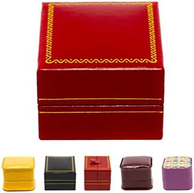 Caixa de brinco de jóias de caixa nova em couro vermelho + bolsa NB personalizada