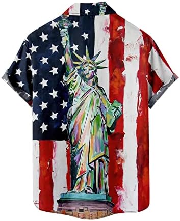 Xxbr 4 de julho Camisetas havaianas para homens Patriótico Americano Patriota Americana Tops Button Down Down Casual Casual