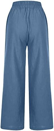 IYYVV PLUS TAMANHO PLATREGH SLUCLS Ladies Summer Elasticed Slacks Stretch Solid Soish