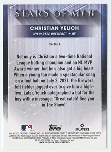 2022 Topps Stars of MLB Smlb-11 Christian Yelich Milwaukee Brewers Baseball MLB