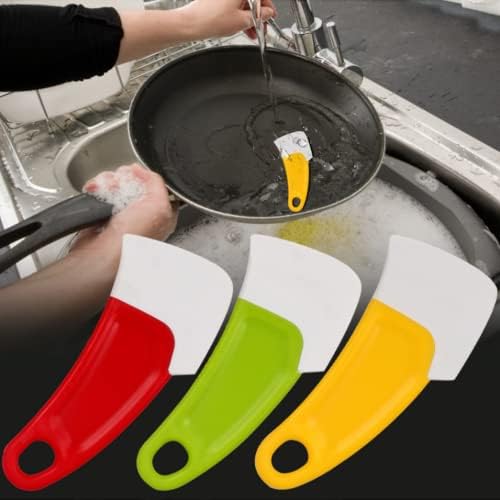YFEIQI 3 PCS Silicone Pan Cleaning Scraper, vasos domésticos e pratos de limpeza gordurosa, raspador de limpeza resistente
