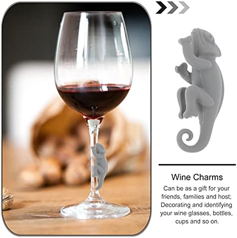 Doitool Present Tags 6pcs vidro de vidro Charms Drink Markers Identificadores de vidro fofo para festa de degustação de vinhos Favorias