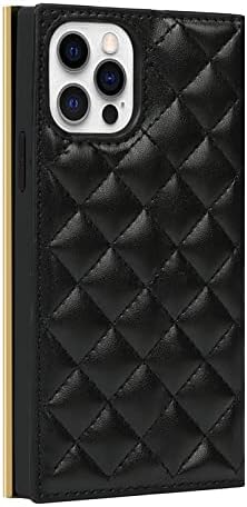 Zouzt Vogue Crossbody Case Compatível com iPhone 12 Pro Max Case Casal da carteira de couro com espelho Caso de capa de capa de cartolina de caça de capa Strap Strap cordão