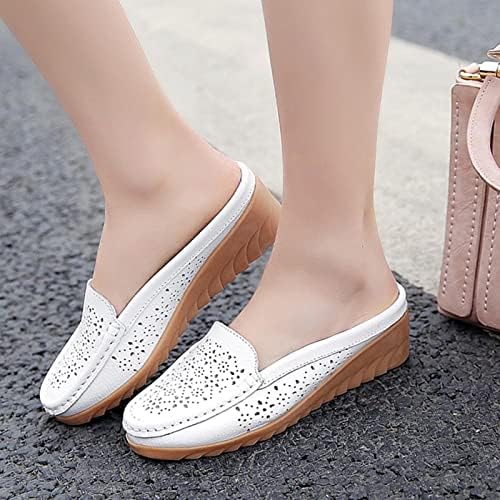 Slip On Flat For Women Womens Sapatos Sapatos de Senhoras de Ladas Casual Sapas planas superfície de couro Hollo