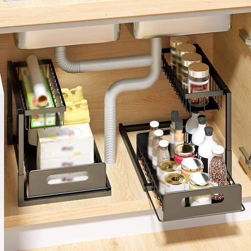JFGJL prateleira organizadora de cozinha rack de gaveta destacável gaveta de gabinete multifuncional especiarias de mesa