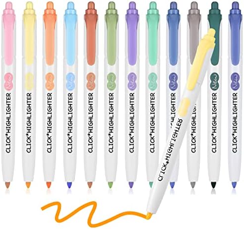 12 PCS Highlighters da Bíblia e canetas estéticas Highlighters e canetas sem sangramento com cinzel marcadores pastel