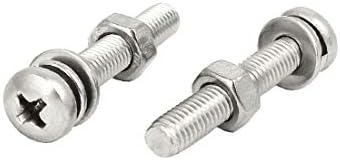 X-Dree M5x30mm 304 Aço inoxidável Phillips Panfffffffffffffffff boltw Washer 18 conjuntos (M5x30mm 304 Tornillo de