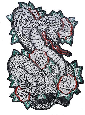Patches de back -snake bordados de bordados de ferro na jaqueta de motocicleta Appliques Crachás personalizados 1 peça