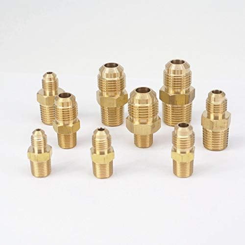 1/8 1/4 3/8 TUBO DE FIXA MASCO NPT OD 1/8 3/16 1/4 5/16 3/8 Brass SAE 45 graus Adaptadores de acessórios conectores 229 psi tipo 6