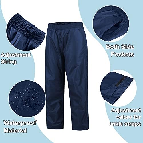 Swisswell Kids Rain Equipe Jackets de chuva leve e calças de chuva impermeável para meninos meninas capa de chuva respirável com capuz