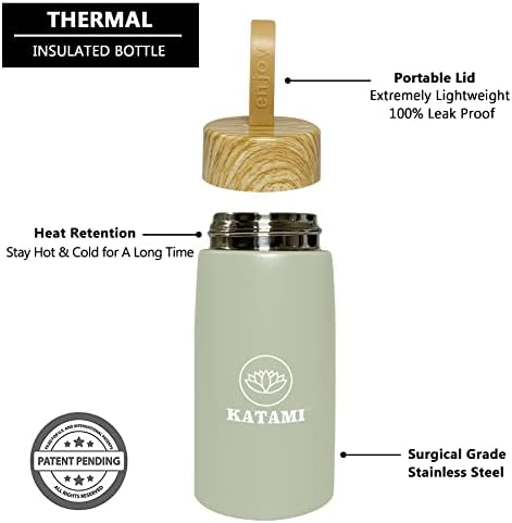 Katami Small ThermoM - Thermons for Hot Drinks, Mini ThermoM, ThermoMos de café, Thermos de café Small - à prova de vazamentos, portátil e leve, fique quente por 8 horas e frio por 18 horas