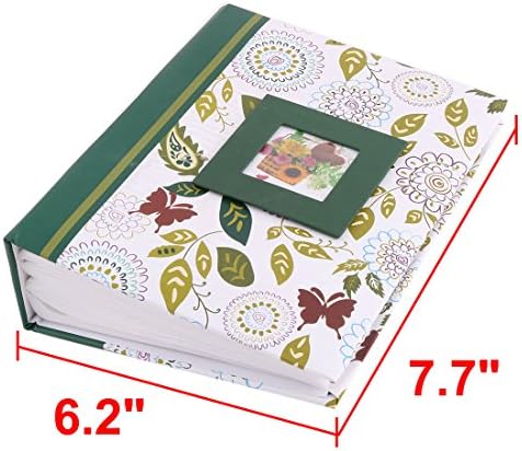 Ruilogod Cardboard Flor Print Livro doméstico Estilo de 100 bolsos Rectanturas de fotos retangulares Green (ID: 567 DF9