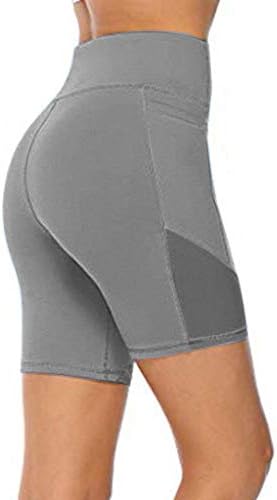 Shorts de ioga de cintura alta com bolsos Controle de barriga Runningyoga Leggings para mulheres não transparentes de corrida