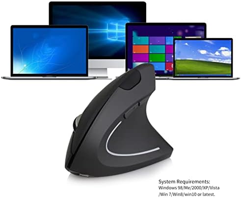 Mouse sem fio HEAYZOKI 2,4 GHz de ratos verticais sem fio, suprimentos de computador recarregáveis ​​USB ergonômicos,
