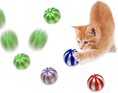 Andiker Cat Toy Balls, Brinquedos de gatos de lantejoulas 5pcs para gatos internos, brinquedos interativos de gatos multicoloridos