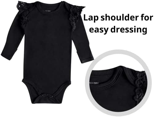 Bodysuit de bambu Guisby para bebê, maiús de manga comprida mais grossa para meninos de meninos de 0 a 24 meses