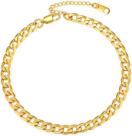 Tornozeleiras de corrente de aço inoxidável Prosteel para homens, mulheres, tom de prata/ouro, pulseiras de tornozelo hipoalergênico,