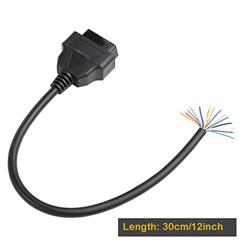 ikkegol 1ft pés 30cm/12 16 pinos j1962 obd obdii obd2 conector fêmea de diagnóstico de manobra de cabo diagnóstico cabra de cabana diy mobley adaptador