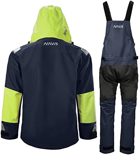 Navis Marine Offshore Sailing Jacket & Bib Pants Combo Conjunto - Ocean Pro Angling Fishing Rinsuit Rains impermeável respirável durável