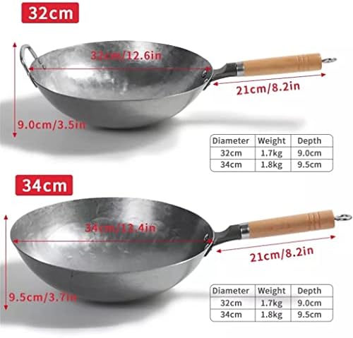 Wionc Iron wok tradicional handmade Iron wok antiadere