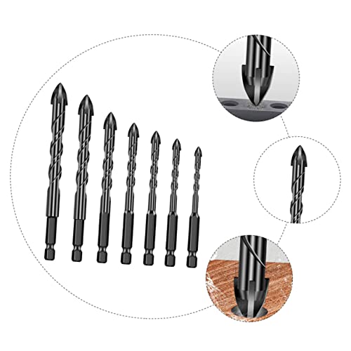 Cubtol 7pcs Ferrilhas de haste hexadecipal de broca de etapa Bit Bit Bits Bits de broca de broca de broca de folhas de folha de folha de folha espiral Grilhão de broca de broca de broca de broca de broca de broca de telha bit ladrilheira