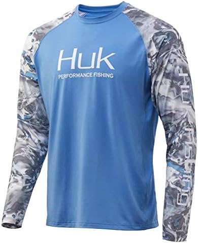 Huk Men's Mossy Oak Cabeçalho duplo ventilado Camisa de manga longa | CAMO SLAVA LONGA DE PESQUISA DE PESQUISA DE ALEXA