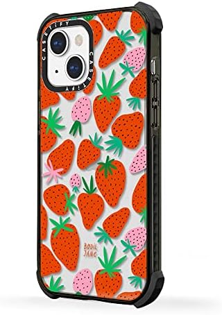 Casetify Ultra Impact Caso para iPhone 13 Mini - Strawberries - Clear Black