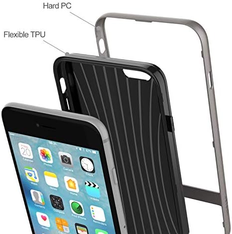 Jetch Case for iPhone 6s Plus e iPhone 6 Plus, capa protetora fina com absorção de choque, design de fibra de carbono,