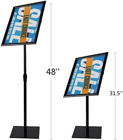 Suporte de poster de suporte para pedestal pesado ajustável, suporte de cartaz de 11x17 polegadas vertical e horizontal