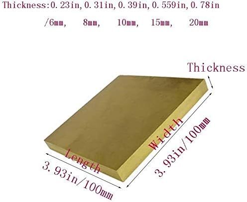 UMKY PLACA DE BRASS BRASS BLOCO BLOCO quadrado Placa plana de cobre Diy comprimidos artesanais Material Material Molde de metal Art 100mmx100mm Metal Foil