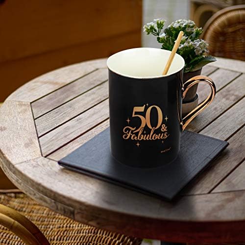 Whatcha 50 e fabuloso ouro preto engraçado canecas de café 50º presente de aniversário para homens mulheres papai mãe amiga cerâmica novidade xícaras de chá 11oz