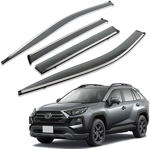 PSLER 4PCS Side janela Visor Visor Definir defletores de janela para RAV4 2020-2023 Acessórios para carros Rain Guards Window Visors Defletor de ventilação