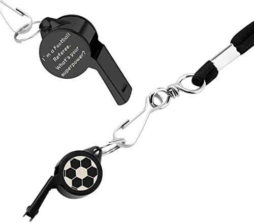 BAUNA Árbitro de apito de futebol com cordão Eu sou um árbitro de futebol qual é o seu superpoty Soccer Arlegee Gifts